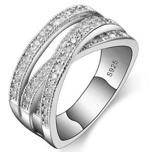 925 Sterling Silver Ring Crossed Simple Minimalist Engagement Rings